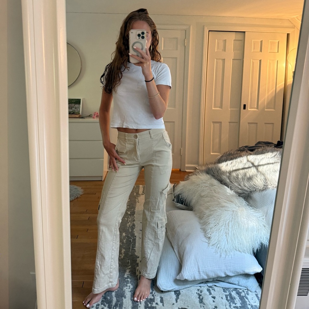 Beige Cargo Princess Polly Pants